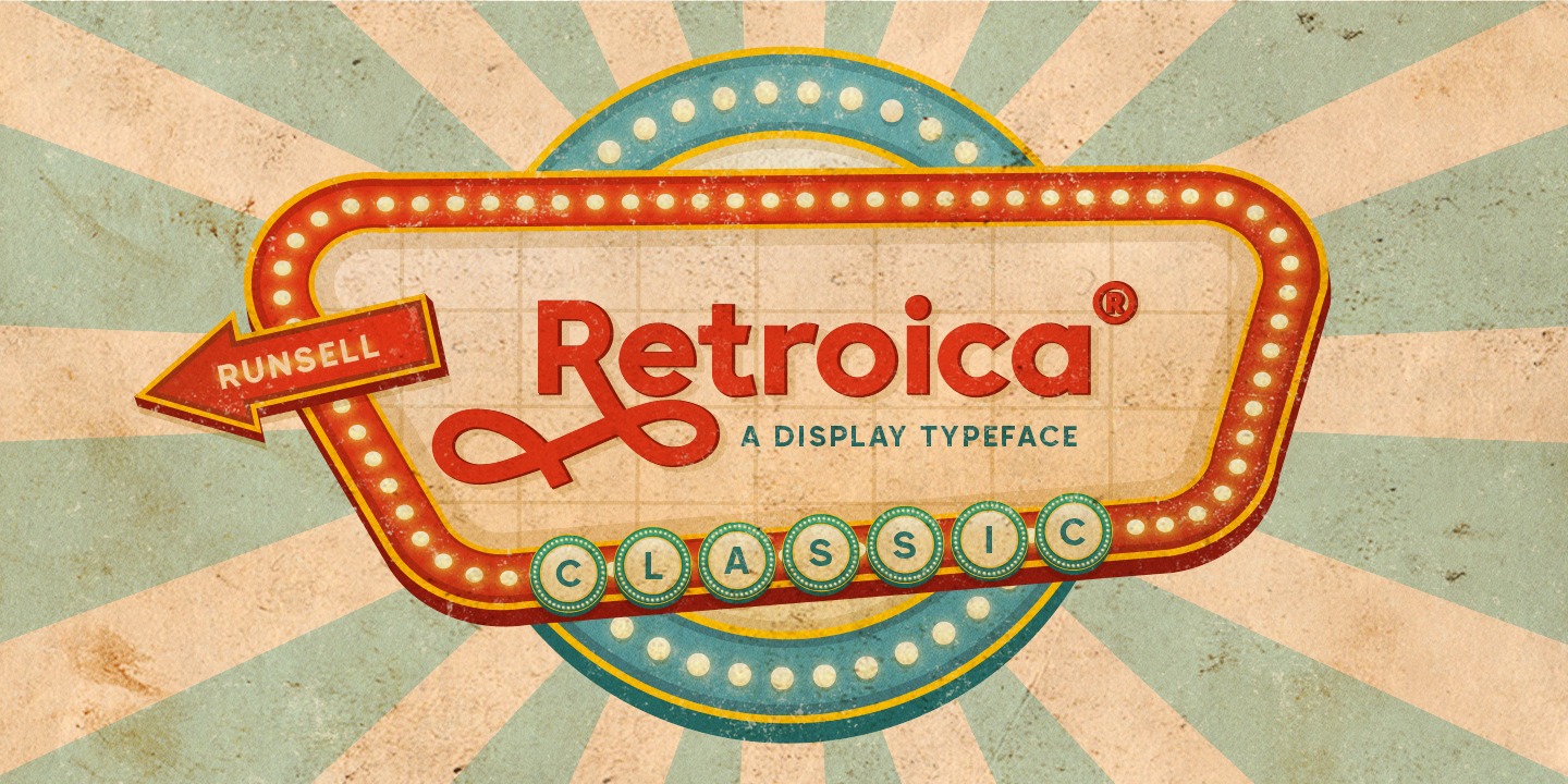 Пример шрифта Retroica